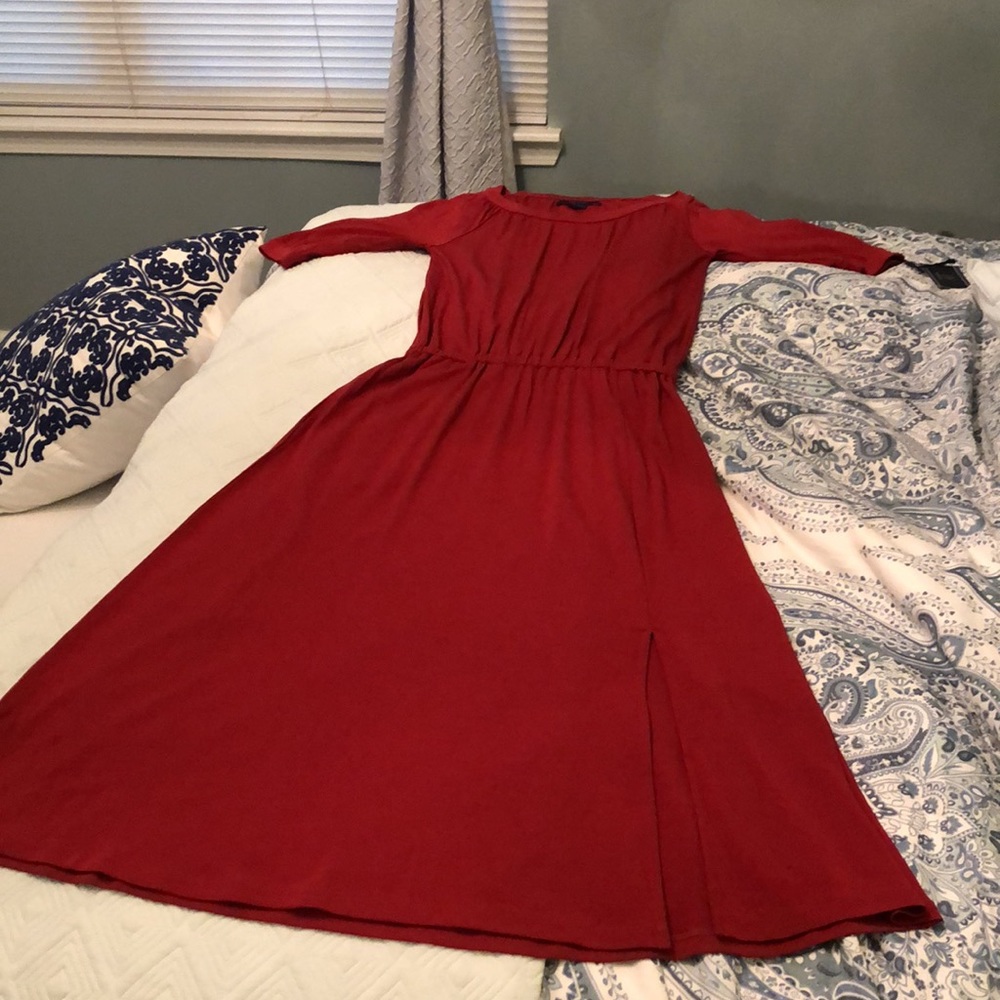 NWT W by Worth Deep Rust Dress 100% Rayon